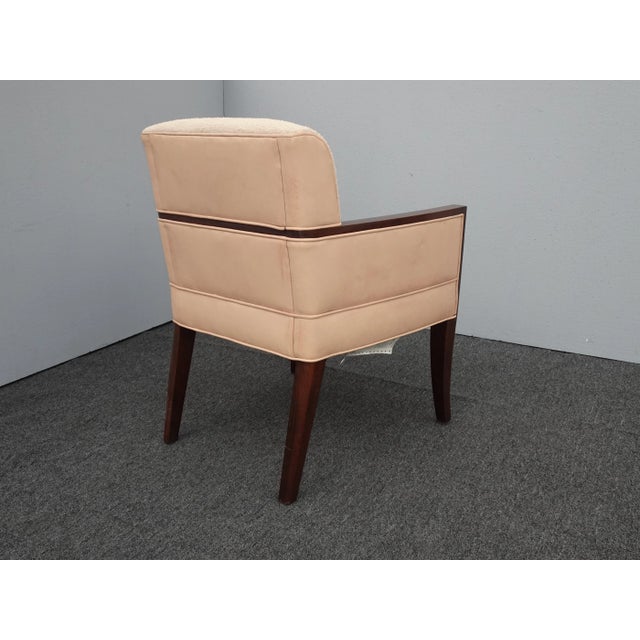 Vintage Baker Mid Century Peach Accent Chair Wrapped in Leather For Sale - Image 9 of 13