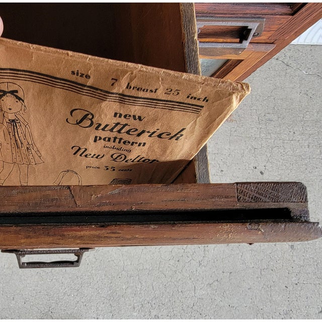 Antique Pattern File Cabinet Early 20th Century American Tiger Oak For Sale - Image 9 of 18