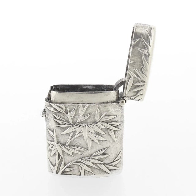 Antique Wang Hing Chinese Export Silver Vesta or Matchsafe For Sale - Image 9 of 11