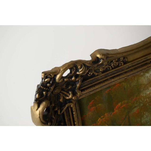 Original Vintage Oil Painting Serene Forest Scenic Signed For Sale - Image 4 of 8