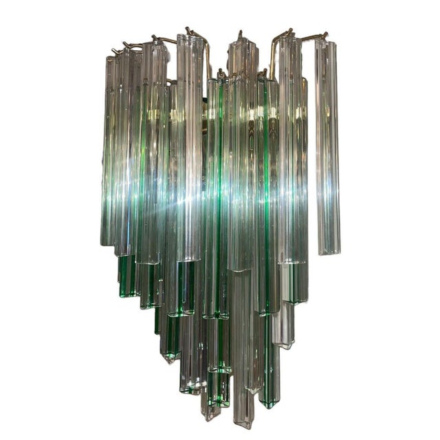 Glass 1960s Italian Venini Murano Crystal Tri-Glass Prism Wall Sconces - Set of Four For Sale - Image 7 of 9