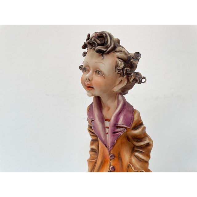 Ceramic Capodimonte Boy with Dog Figurine by Milio For Sale - Image 7 of 18