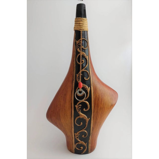 Vintage Handcrafted Wooden Marquetry Wine Bottle For Sale - Image 12 of 12