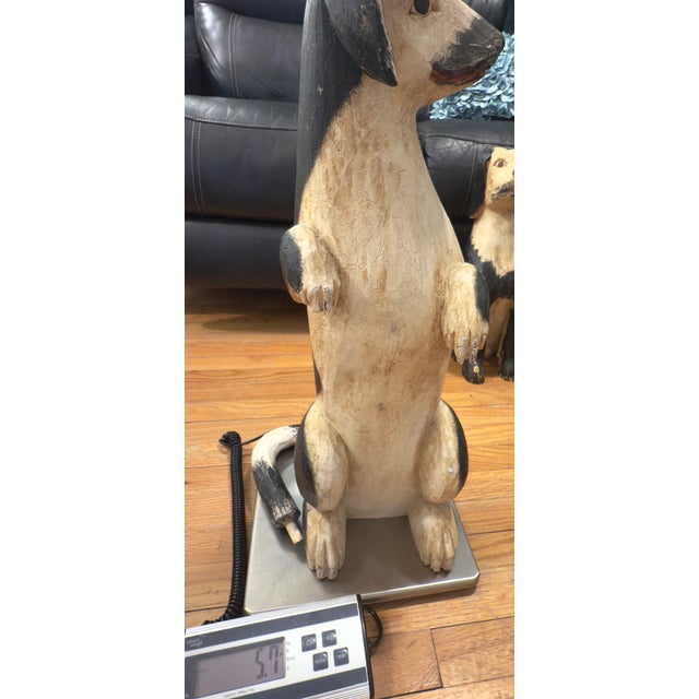 Early 20th Century Large Early 20th C Folk Art Carved Dog Trio – Primitive Americana For Sale - Image 5 of 9