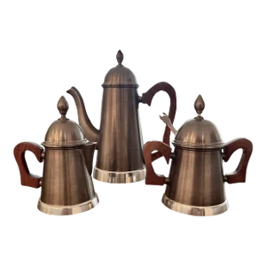 1990s Brazilian Coffee/Tea Pot With Cream and Sugar - Set of 4