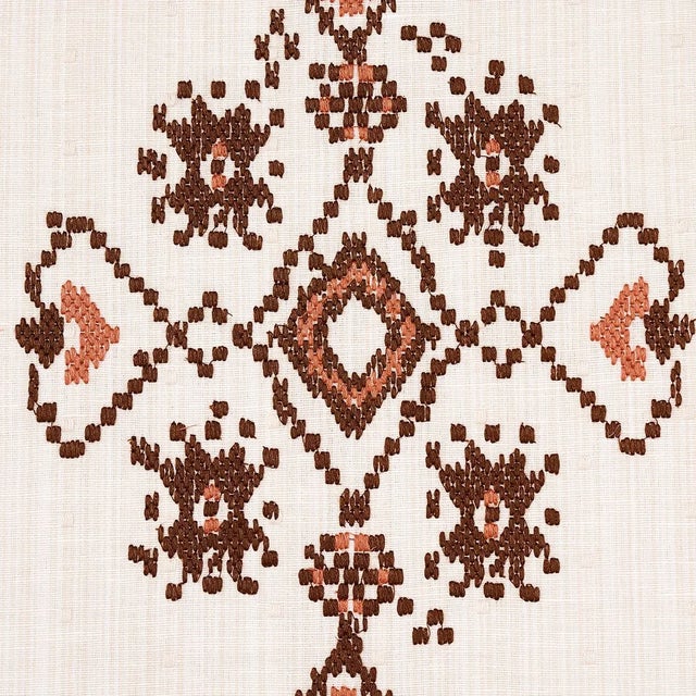 Traditional Sample - Schumacher Nadira Embroidery in Cocoa For Sale - Image 3 of 5