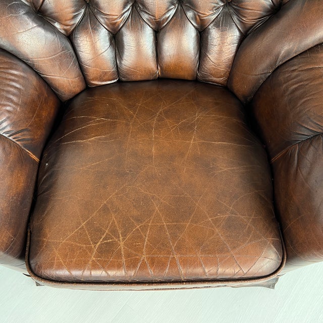 Vintage Chesterfield Leather Club Chairs – A Pair For Sale - Image 9 of 12