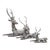 Set of Three Silver Metal Figures of Graduated Deers For Sale