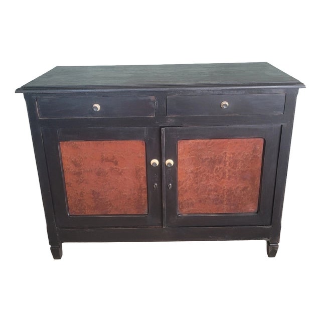 Antique Two-Door Lacquered Sideboard, 1950s For Sale