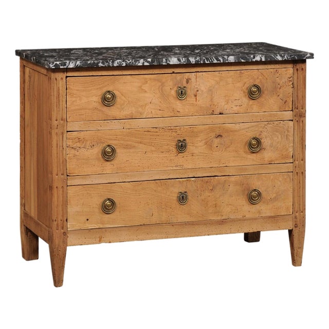 19th Century French Louis XVI Commode W/ Original Marble For Sale