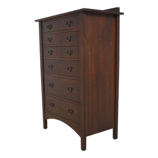 Stickley Mission Oak Arts & Crafts High Chest For Sale