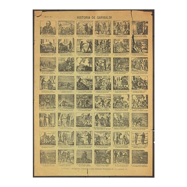 Historia de Garibaldi - Group of 48 Original Woodcuts - Late 19th Century Late 19th Century For Sale