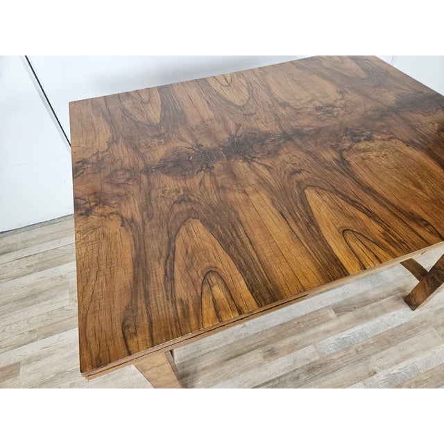 Vintage Extendable Art Deco Table in Olive Root, 1940 For Sale - Image 6 of 18