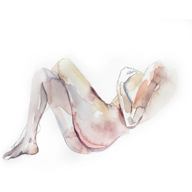 "Nude No. 26" Contemporary Original Watercolor Painting by Elizabeth Becker For Sale
