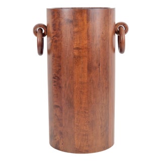 Vintage Wooden Cylinder Umbrella Stand, 1960s For Sale
