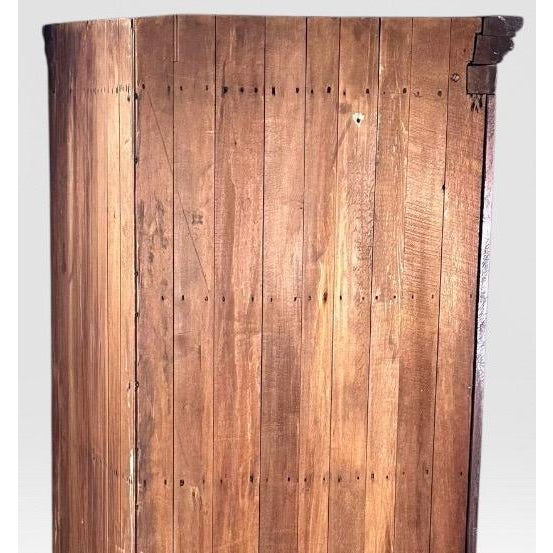 Antique Nineteenth Century American Country Pine Curved Bow Front Corner Cupboard Cabinet For Sale - Image 11 of 14