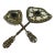 Venetian Brass Filigree Jeweled Mirror and Brush Set For Sale