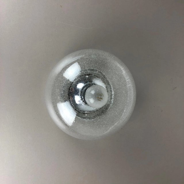 Vintage Ice Glass Bubble Wall Light from Hillebrand Leuchten, Germany For Sale - Image 4 of 15
