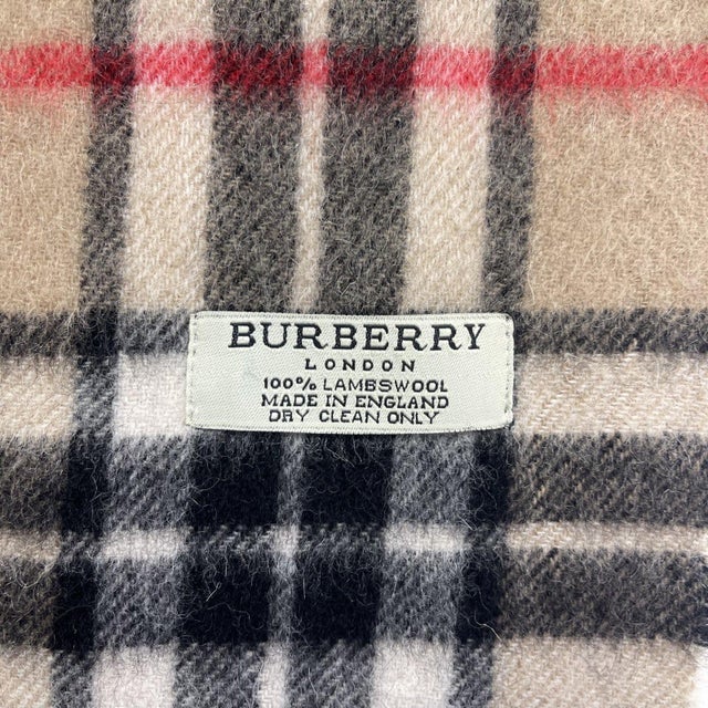 Burberry Light Brown Plaid 100% Wool Scarf For Sale - Image 6 of 10