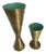 Mid Century Brass and Turquoise Conical Vases - a Pair For Sale