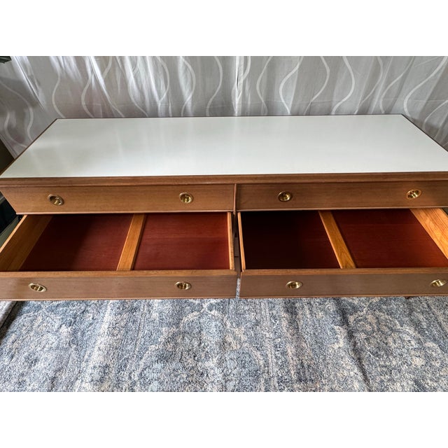 Mid-Century Modern 1950s Renzo Rutili for Johnson Furniture Bleached Mahogany 9-Drawer Dresser With Original Laminate Top For Sale - Image 3 of 7