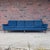 Folke Ohlsson for Dux four seat deep blue sofa with a walnut frame. Will need reupholstered.