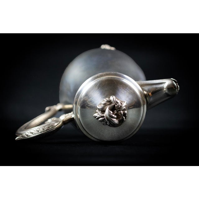 Louis XV Style Silver-Plated Metal Teapot with Pompadour Pattern from Christofle, France, 1980s For Sale - Image 7 of 11