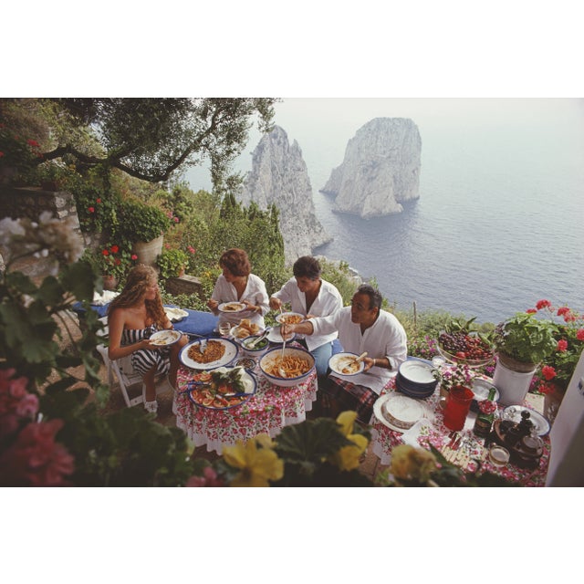 Brick Red "Dining Al Fresco on Capri" 30x40 Original C-Print by Slim Aarons For Sale - Image 8 of 8