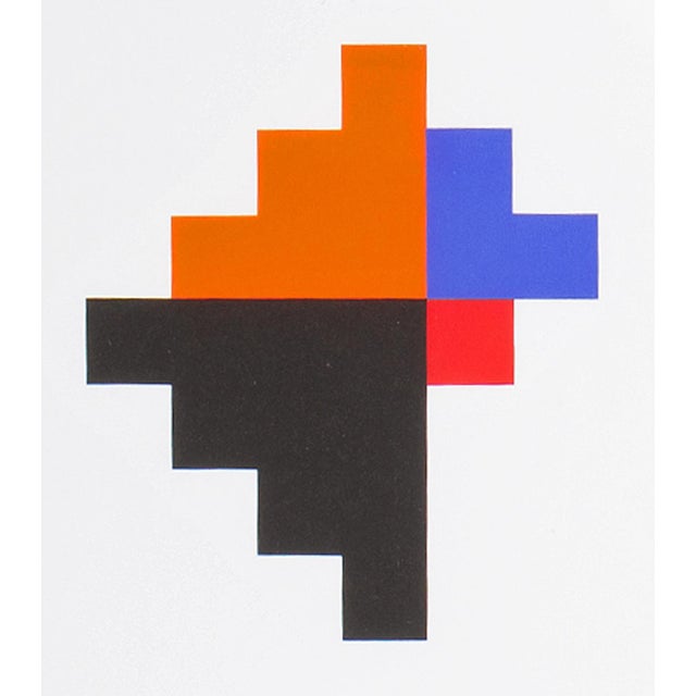 A 1995 serigraph print, titled "Konstruktion and Intuition," by the German artist Anton Stankowski (1906-1998). This print...