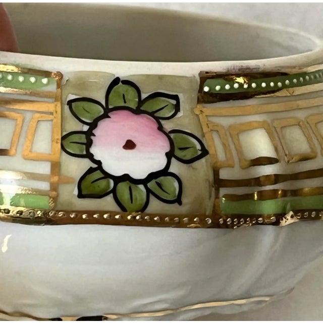 Antique Nippon Porcelain Hair Receiver. For Sale - Image 11 of 12