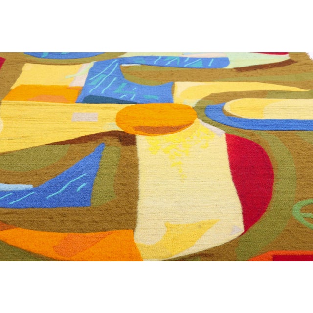 Mid 20th Century Vintage Swedish Rollakan Rug by Eva Kaskova, 04'03 X 06'07 For Sale - Image 5 of 10