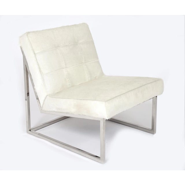 Mid-Century Modern Micah Chair White Hide For Sale - Image 3 of 3