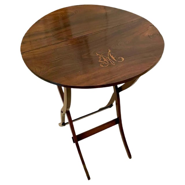 Small Antique Victorian Rosewood Folding Couch Table For Sale