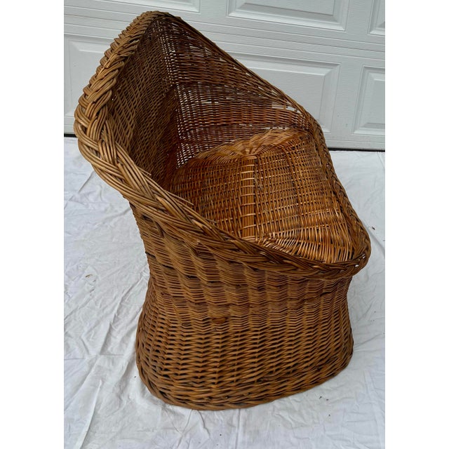 Mid 20th Century Mid Century Wicker Rattan Settee Sofa For Sale - Image 10 of 11