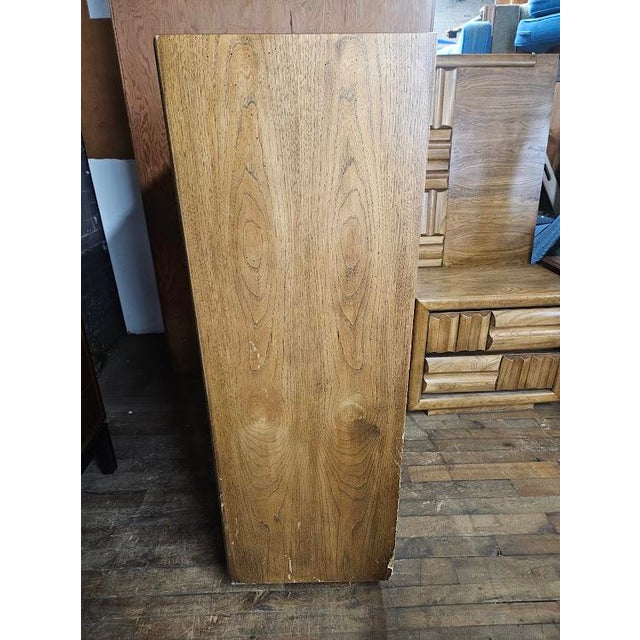 Mid-Century Modern Lane Furniture "Staccato" Brutalist Tallboy Dresser & Nightstand For Sale - Image 16 of 17