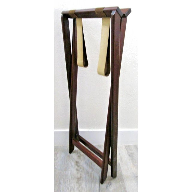 Mid 20th Century Vintage English Butler's Mahogany Tray Table With Folding Stand For Sale - Image 18 of 18
