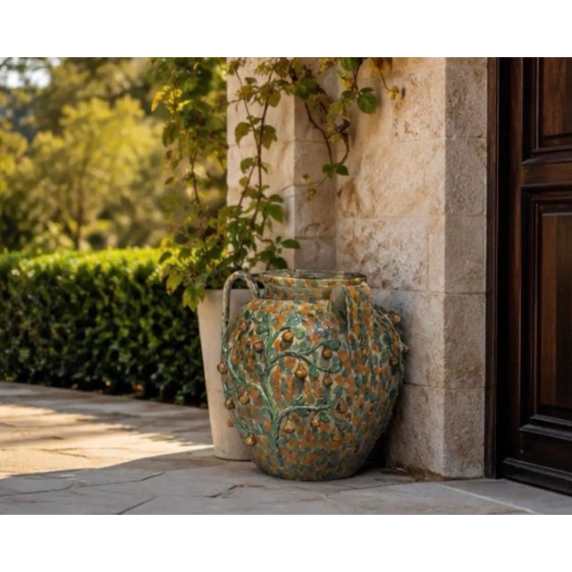 Vintage Italian Majolica Three-Armed Pear Planter Vase For Sale - Image 10 of 12