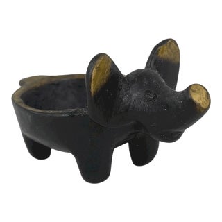 1940s Walter Bosse-Style Brass Elephant Ring Dish For Sale