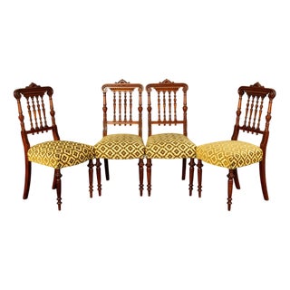Wilhelminian Walnut Chairs, Set of 4 For Sale