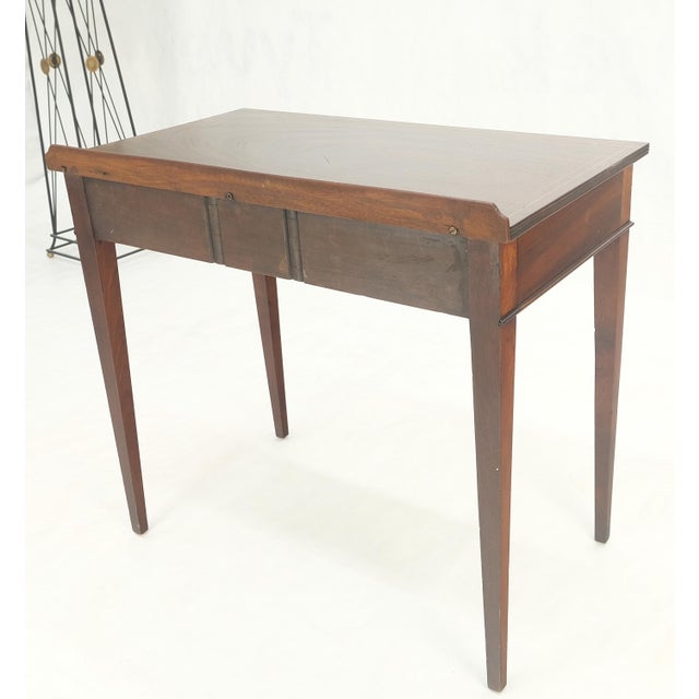Wood c.1880s Fine One Drawer Inlayed Solid Crotch Mahogany Top Console Table MINT! For Sale - Image 7 of 16