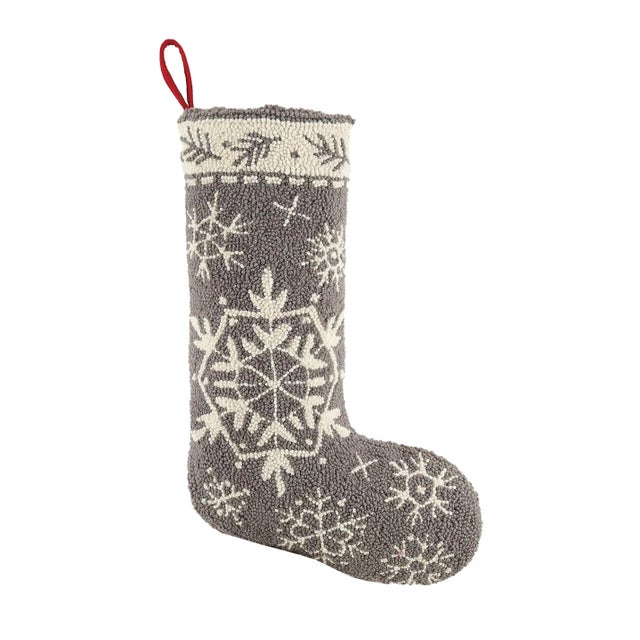 100% wool hooked stocking with cotton/velvet blend backing. A festive way to spruce up your home for the holidays or would...