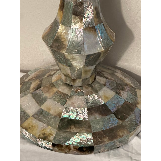 Shell Mother of Pearl Inlay Petite Side Table. For Sale - Image 7 of 12