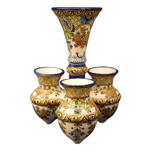 Ceramic Composite Vase by G.M. Antoine Montagnon for Nevers, France, 19th Century For Sale