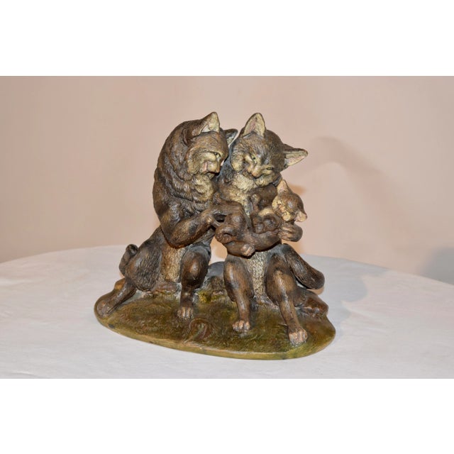19th C Austrian Terracotta Cat Group For Sale - Image 11 of 11