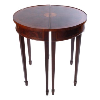 Mid 20th Century Pair Hekman Demi Lune Tables For Sale
