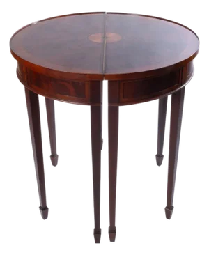 Mid 20th Century Pair Hekman Demi Lune Tables