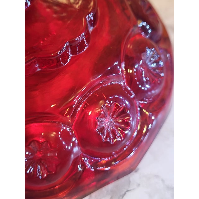 20th Century Le Smith Moon & Stars Amberina Compote Lidded Compote For Sale - Image 14 of 17