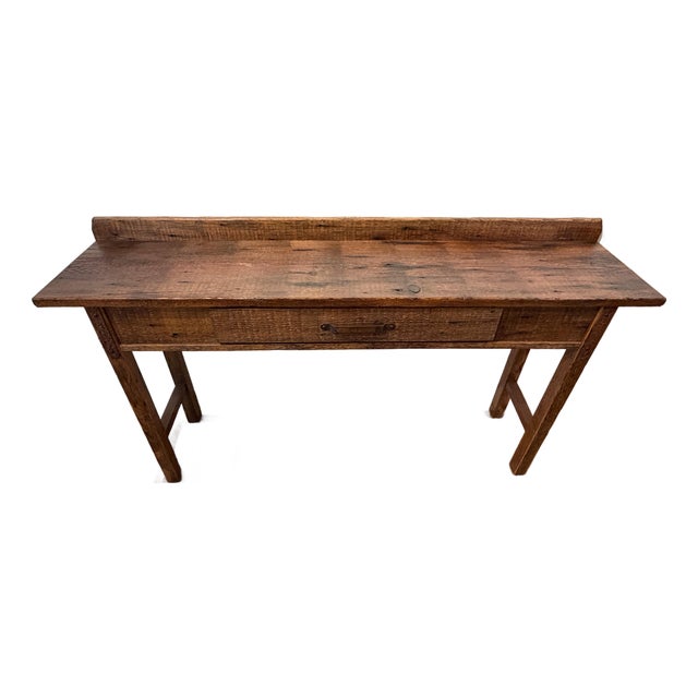 Contemporary Reclaimed Maine Barn Wood Sofa Console Table – 1 Piece For Sale