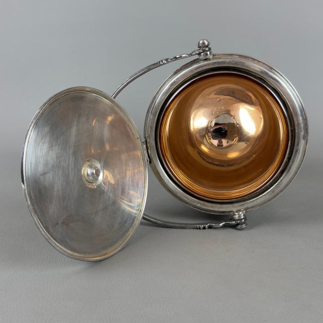 Vintage Silverplate Ice Bucket with Glass Interior For Sale - Image 6 of 11