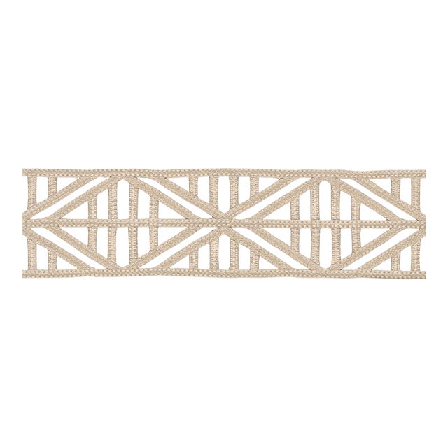 Sample - Schumacher Diamond Lattice Trim in Taupe For Sale